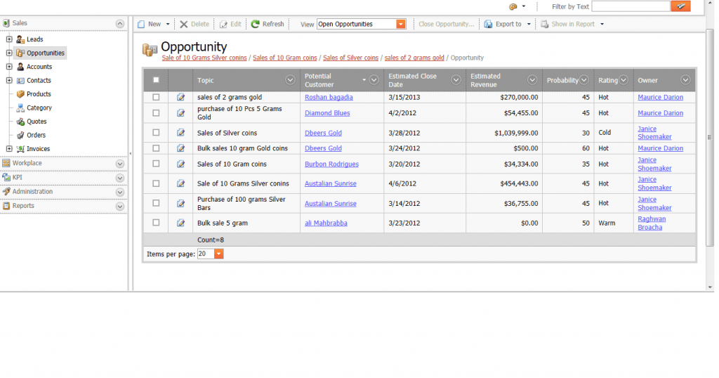 Sales Managment: Sales Opportunity Logging CRM Sales Managment: Sales Opportunity Logging CRM
